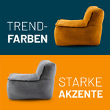 LUMALAND Modulares Mittelteil aus der Cord-Reihe, 54x81x70 cm - Bezug soft & waschbar - Senfgelb in modernem Design und trendiger Farbe.