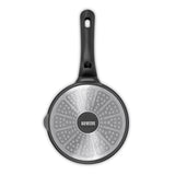 N8WERK Aluguss-Stielkasserolle 18 cm mit Heat Indicator, 3-fach Ilag-Beschichtung, induktionsgeeignet, Midnight Edition von N8WERK.