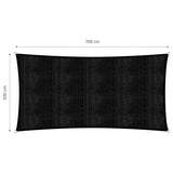 LUMALAND Sonnensegel 100% HDPE mit Stabilisator, UV-Schutz 30+, Rechteck 5x7m, schwarz, reißfest und pflegeleicht