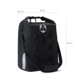 DoYouOutdoor Fahrrad Gepäck Tasche wasserfest 23L Schwarz mit reflektierenden Bändern, Schulterriemen und Tragegriff, wasserdicht und robust.