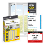 EASYmaxx Insect Protect Insektenschutzgitter mit Magnet für Fenster bis 130x150cm, einfache Montage, zuverlässiger Insektenschutz