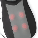 VITALmaxx Shiatsu-Massagesitz 3D schwarz mit weicher Auflage, Wärme- und Vibrationsfunktion, höhenverstellbaren Massageköpfen und Timer.