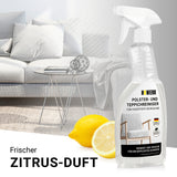 N8WERK Polster- und Teppichreiniger mit frischem Zitrus-Duft für effektive Reinigung von Polstern und Teppichen, made in Germany.