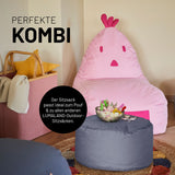 LUMALAND Kindersitzsack Animal Line Chick - Stahlgrau, weich, wasserabweisend und passt perfekt zu Pouf und Outdoor-Sitzsäcken.