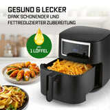 GOURMETmaxx Heißluftfritteuse, 6,5 l mit Touchscreen, Timer und 11 Programmen für fettarmes Frittieren und knusprige Gerichte.