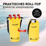 Where Tomorrow Dry Bag 20L - Style 01 - Gelb, wasserdichter, robuster Rolltop-Rucksack für Outdoor-Abenteuer.