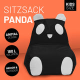 LUMALAND Kindersitzsack Animal Line Panda 75x65x65 cm Schwarz Weiß kinderfreundlich weich wasserabweisend robust
