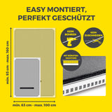 EASYmaxx Insect Protect Teleskop-Insektenschutzgitter für Dachfenster mit Alurahmen, Bürstendichtung, ohne Bohren und Schneiden, temperaturschutz
