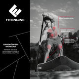 FitEngine Race SUP-Board Set (Touring) – 11'8" mit Carbon-Optik, robust, schnell, belastbar, ideal für Ganzkörper-Workout und Balance-Training.