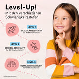 cuci cuci Näh-Baukastenset Motiv Einhorn Elly zeigt Level 1-3 Schwierigkeitsstufen für Kinder Nähprojekte ab 5 Jahren.