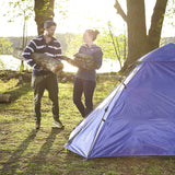 LUMALAND Pop Up Familienzelt Wurfzelt 3 Personen Zelt in Blau, schnell aufbaubar, wetterfest und ideal fürs Camping.