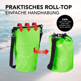 #DoYourOutdoor Dry Bag 5L Grün mit wasserdichtem Rolltop-Verschluss und verstellbarem Schultergurt für Outdoor-Abenteuer.
