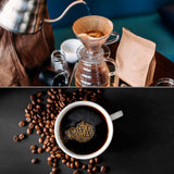 POUR OVER Wasserkessel mit Thermometer aus Edelstahl und Buchenholz, präziser Schwanenhals für gleichmäßiges Aufgießen, 0,9 l Fassungsvermögen.