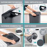 WELLENBORG Pfandflaschen-Sammelbehälter 100 l mit elastischer Abdeckung, stabilen Griffen, faltbar und waschbaren Tragetaschen bis 30 Grad