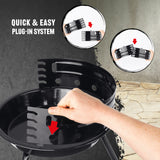 LANDMANN Rundgrill - 30 cm mit schnellem Stecksystem, emaillierter Feuerschüssel und schraubenlosem Windschutz für einfachen Aufbau.