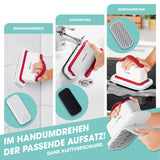 CLEANmaxx Ersatz-Aufsätze 3-tlg. für Reinigungsbürste in grau/weiß/schwarz mit Reinigungsbürste, Scheuer- und Mikrofaser-Pad.