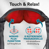 VITALmaxx Shiatsu Nackenmassagegerät mit 8 Massagebällen, Wärmefunktion und einstellbarer Drehrichtung für Nacken und Schultern.