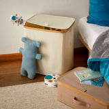 LUMALAND Aufbewahrungsbox mit Bambus-Rahmen - 3er-Set in Anthrazit/Grau, faltbare Boxen mit Deckel für platzsparende Ordnung.