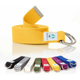 #DoYourYoga Yogagurt Madira Gelb, 100% Baumwolle, 250 x 3,8 cm, flexibler Yoga-Gurt für bessere Dehnung und Gelenkigkeit.