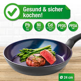 BRATmaxx Aluminium-Pfanne + Pyramidenstruktur Ø 24 cm mit Antihaftbeschichtung und ergonomischem Soft-Touch-Griff für alle Herdarten.