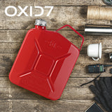 Oxid7 Kraftstoffkanister Metall mit Schraubverschluss, 5 Liter, rot, UN-zugelassen, korrosionsgeschützt, stabil und auslaufsicher.