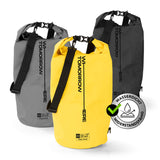 Where Tomorrow Dry Bag 30L - Style 01 - Gelb wasserdichter, robuster Outdoor-Rucksack mit verstellbarem Schultergurt und Rolltop-Verschluss.