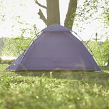 LUMALAND Pop Up Familienzelt Wurfzelt 3 Personen Zelt blau, schnell aufbaubar, wasserdicht, ideal für Camping und Outdoor-Aktivitäten.