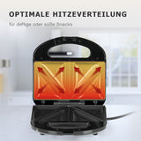 GOURMETmaxx Sandwich Maker mit LED-Kontrollleuchte - Schwarz mit optimaler Hitzeverteilung für knusprige Sandwiches schnell zubereitet.