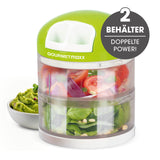 GOURMETmaxx Multi-Zerkleinerer mit Zugmechanismus - 2 getrennte Behälter à 250ml zum mühelosen Zerkleinern verschiedener Zutaten.
