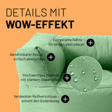 LUMALAND Sitzsack-Sofa Sessel in Pastell Grün mit abnehmbarem Bezug, extrastarken Nähten und verdecktem Reißverschluss für In- & Outdoor.