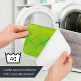 CLEANmaxx Spray-Mopp 420 ml limegreen/schwarz mit abnehmbarem, leicht wechselbarem Mikrofaser-Bodentuch für schonende Bodenreinigung.