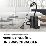 N8WERK Polster- und Teppichreiniger, konzentriert für Fleckenentfernung, ideal mit N8WERK Sprüh- und Waschsauger auf Teppichen und Polstern.