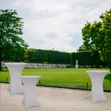 LUMALAND Stehtischhusse - Tisch Bezug - Husse - Ø 80-85 cm - Silbergrau - 5er-Set für elegante Stehtische indoor und outdoor.