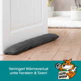 EASYmaxx Zugluftstopper - 10 x 90 cm - Grau schützt vor Zugluft, reduziert Wärmeverlust unter Türen und Fenstern.