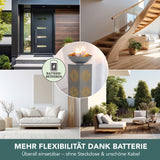 EASYmaxx LED-Dekosäule Beton-Optik mit Pflanzschale Mandala 87 cm Grau, batteriebetrieben, flexibel für drinnen und draußen.