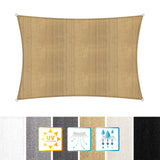 LUMALAND Sonnensegel 100% HDPE Rechteck 2x3m Sand mit UV-Schutz, reißfestem Material und rostfreien Befestigungsringen.