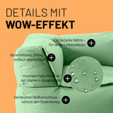 LUMALAND Sitzsack-Sofa Ecke Pastell Grün mit abnehmbarem Bezug, extrastarken Nähten und verdecktem Reißverschluss für lange Haltbarkeit.