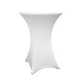 LUMALAND Stehtischhusse Ø 80-85 cm, weiße, schmutzabweisende und abwischbare Husse für Stehtische mit perfekter Passform.
