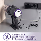 CLEANmaxx Akku-Staubsauger 2in1 mit Ladestation, kabellos und flexibel nutzbar für Hand- und Bodensaugen.