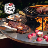 LANDMANN Feuerschalen-Wagen + Plancha-Grill KORREO Ø 70 cm mit Grillrost, Plancha-Platte und praktischem Wagen.