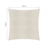 LUMALAND Sonnensegel 100% HDPE Quadrat 5x5m in Creme mit UV-Schutz, stabilem Material und Befestigungsringen.