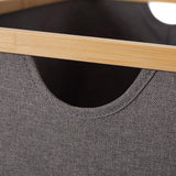 LUMALAND Aufbewahrungsboxen mit Bambus-Rahmen - 3er-Set in Grau, stabile Stoffbox mit praktischem Griff und Bambusrahmen.