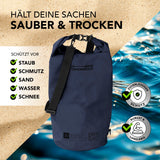 Where Tomorrow Dry Bag 30L - Style 01 - Dunkelblau, wasserdichter und robuster Outdoor-Rucksack zum Schutz vor Staub, Wasser und Sand.