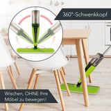 CLEANmaxx Spray-Mopp 420 ml limegreen/schwarz mit 360°-Schwenkkopf, für einfaches Reinigen unter Möbeln ohne diese zu bewegen.