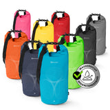 DoYourOutdoor Dry Bag 20L Himmelblau wasserdichte, robuste Outdoor-Tasche mit Rolltop-Verschluss und verstellbarem Schultergurt.
