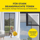 EASYmaxx Insect Protect Insektenschutzvorhang mit eingenähten XXL-Magnetbändern, schwarz, für stark beanspruchte Türen geeignet.