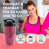 GOURMETmaxx Nutrition Mixer Pro 1.000 mit Zubehörset M – kompakter Standmixer mit 550-ml-Becher und To-go-Deckel für Shakes und Smoothies.