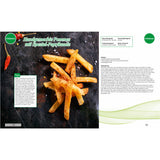 GOURMETmaxx Buch Heißluft-Fritteuse mit 70 Rezepten für fettarme, schnelle Gerichte wie handgemachte Pommes mit Spezial-Paprikasalz.