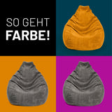 LUMALAND Sitzsack GIANT aus der Cord-Reihe, 135 x 100 cm - Bezug soft & waschbar - Senfgelb im modernen Vintage-Design.