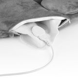 VITALmaxx Heizdecke Nacken & Rücken 2in1 100W mit weichem Fleece, Kabel und Zipper für Heiz- und Massagefunktion, Anthrazit.